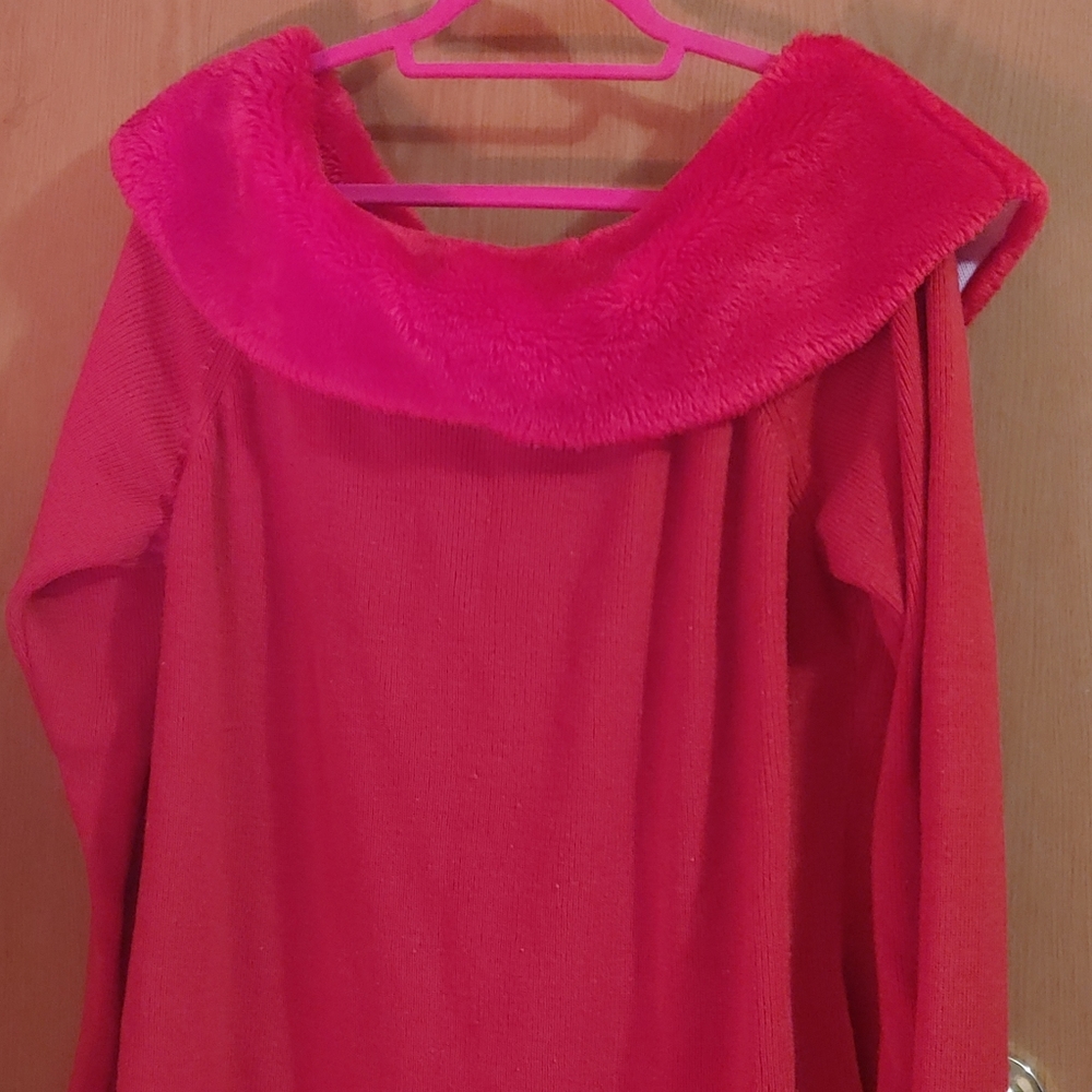 Faux Fur Off the Shoulder Sweater